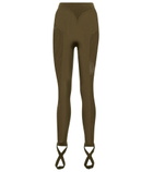 The Attico - Jersey and mesh stirrup leggings