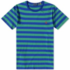 Polo Ralph Lauren Men's Stiped T-Shirt in Primary Green/Heritage Royal