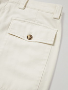 Brunello Cucinelli - Straight-Leg Herringbone Cotton-Blend Trousers - Neutrals