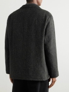 OrSlow - Herringbone Wool Harris Tweed Blazer - Black