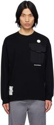 AAPE by A Bathing Ape Black Moonface Long Sleeve T-Shirt