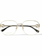 Gucci Eyewear - Square-Frame Chain-Embellished Gold-Tone Optical Glasses