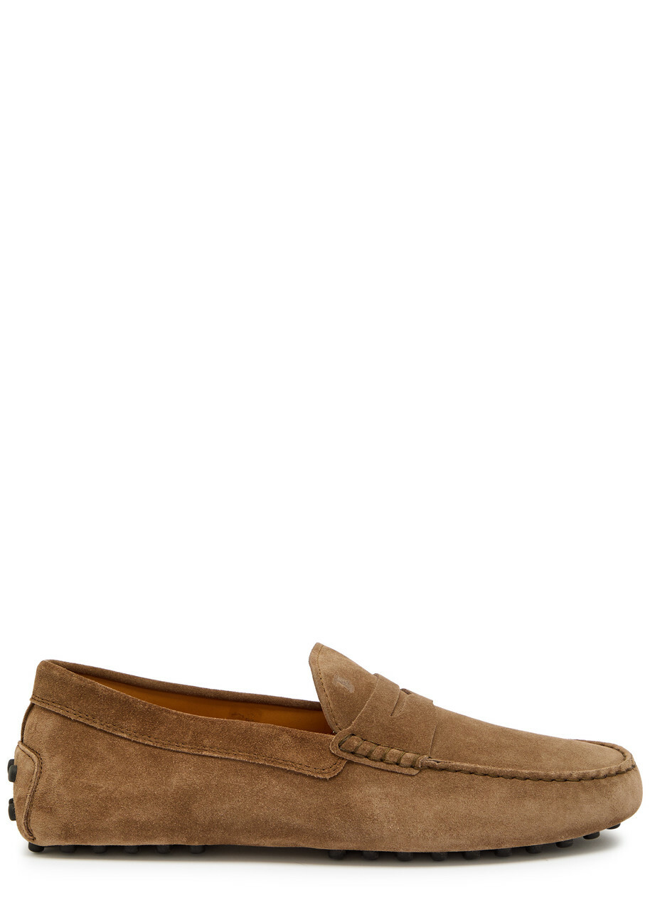 Tods Mocassino Suede Loafers Brown