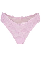 Skims Stretch-lace Dipped Thong Light Pink