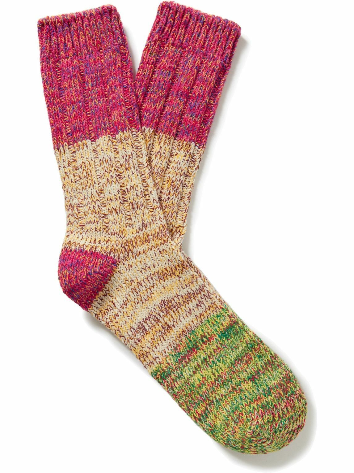 Photo: Thunders Love - Charlie Ribbed Mélange Recycled Cotton-Blend Socks