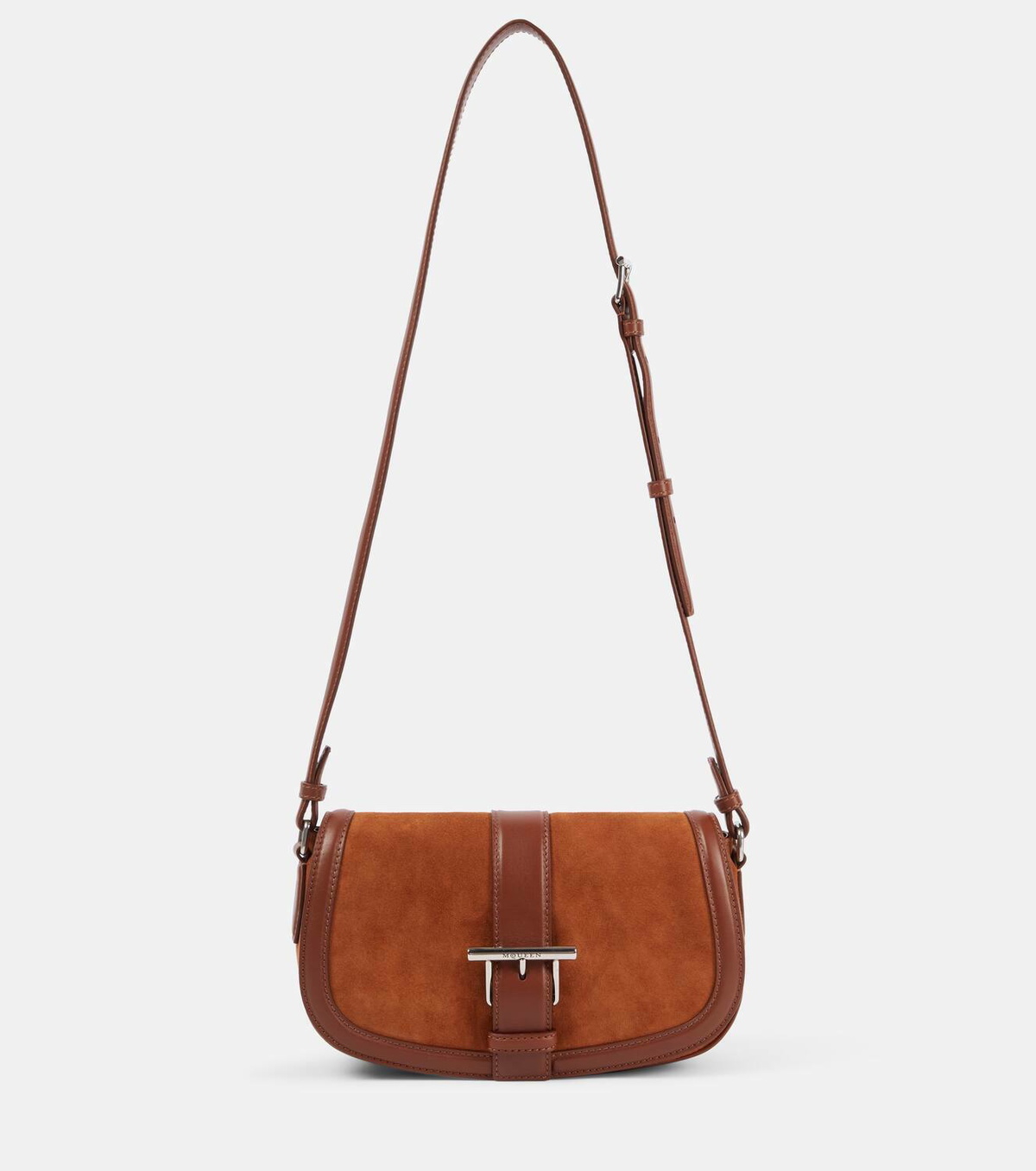 Alexander McQueen T-Bar Small suede shoulder bag