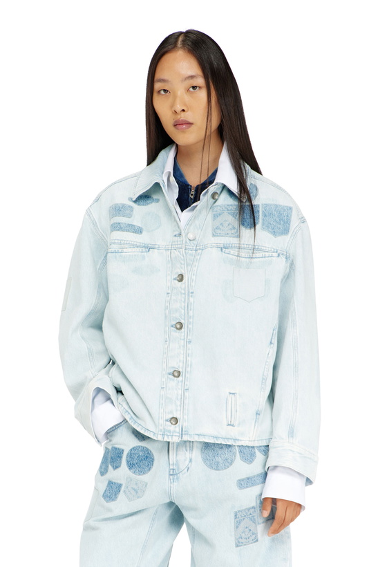 Photo: Diesel Denim overshirt with patch effects - Denim Jackets - Unisex - Blue
