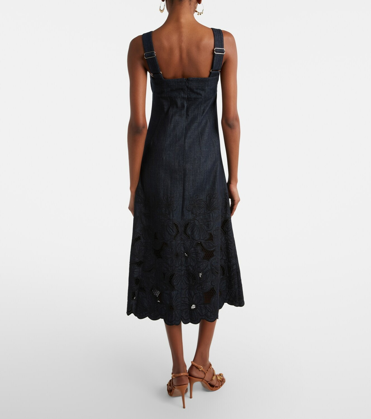 Veronica Beard Rosaura floral denim midi dress