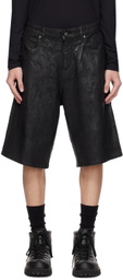 GUESS USA Black Peeled Denim Shorts