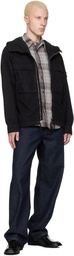 C.P. Company Black Micro-Reps Hooded Lens Overshirt