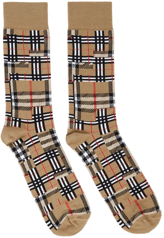 Photo: Burberry Beige Intarsia Patchwork Socks