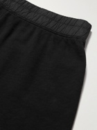 James Perse - Straight-Leg Poplin-Trimmed Supima Cotton-Jersey Drawstring Shorts - Black