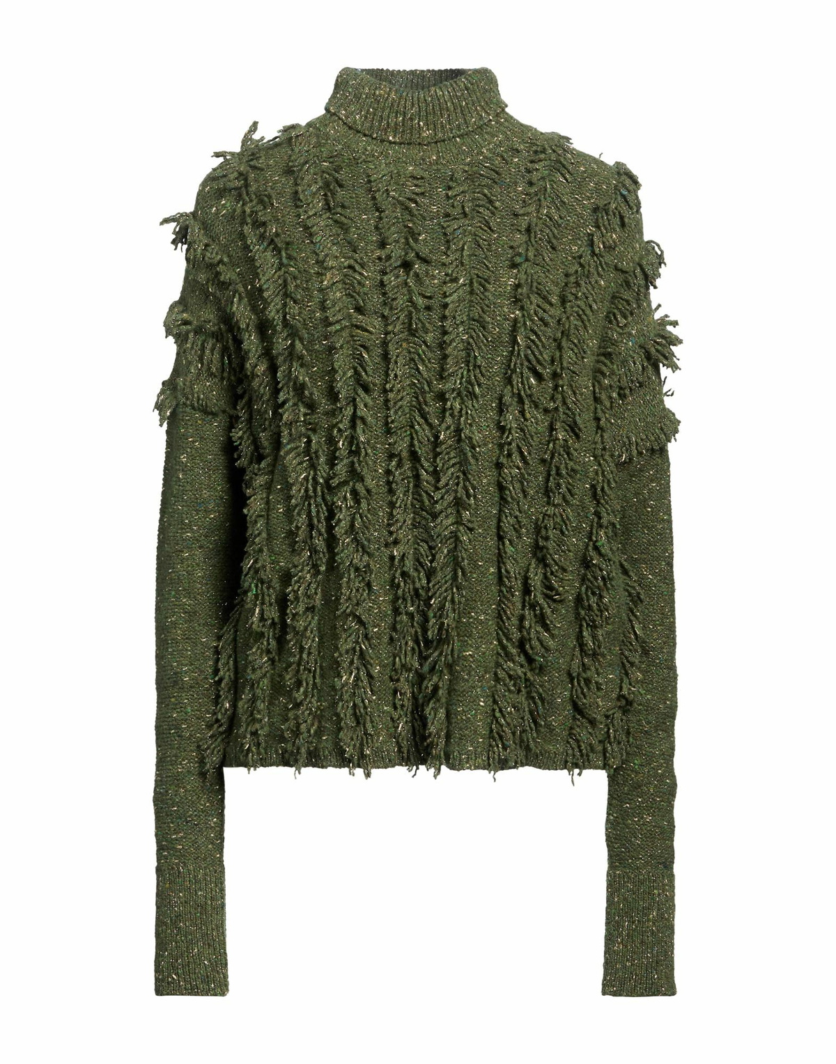 Manila Grace Womens Turtleneck Military in Green