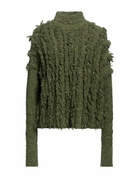 Manila Grace Womens Turtleneck Military in Green