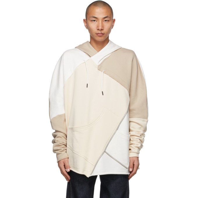 Photo: A. A. Spectrum White and Beige Collage Hoodie