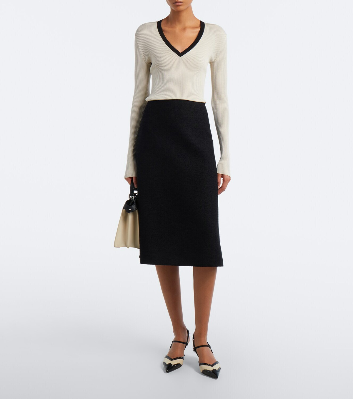 Fendi Ribbed-knit silk and cotton sweater
