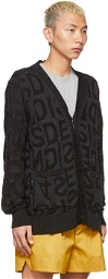 4SDESIGNS Black Sequinned 4SD Logo Cardigan