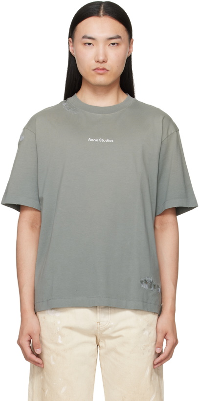 Photo: Acne Studios Gray Mended Logo T-shirt