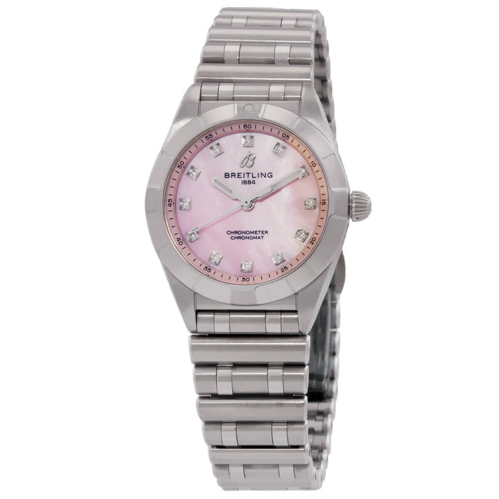 Photo: Breitling Chronomat Quartz Chronometer Diamond Pink Dial Ladies Watch A72310101K1A1