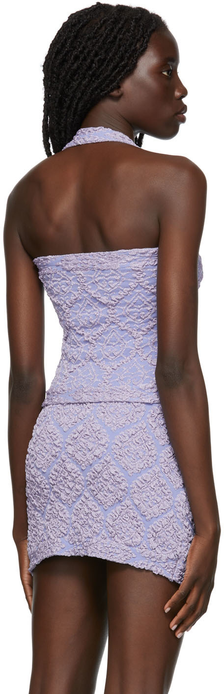 Gauntlett Cheng SSENSE Exclusive Purple Knit Bandage Tank Top