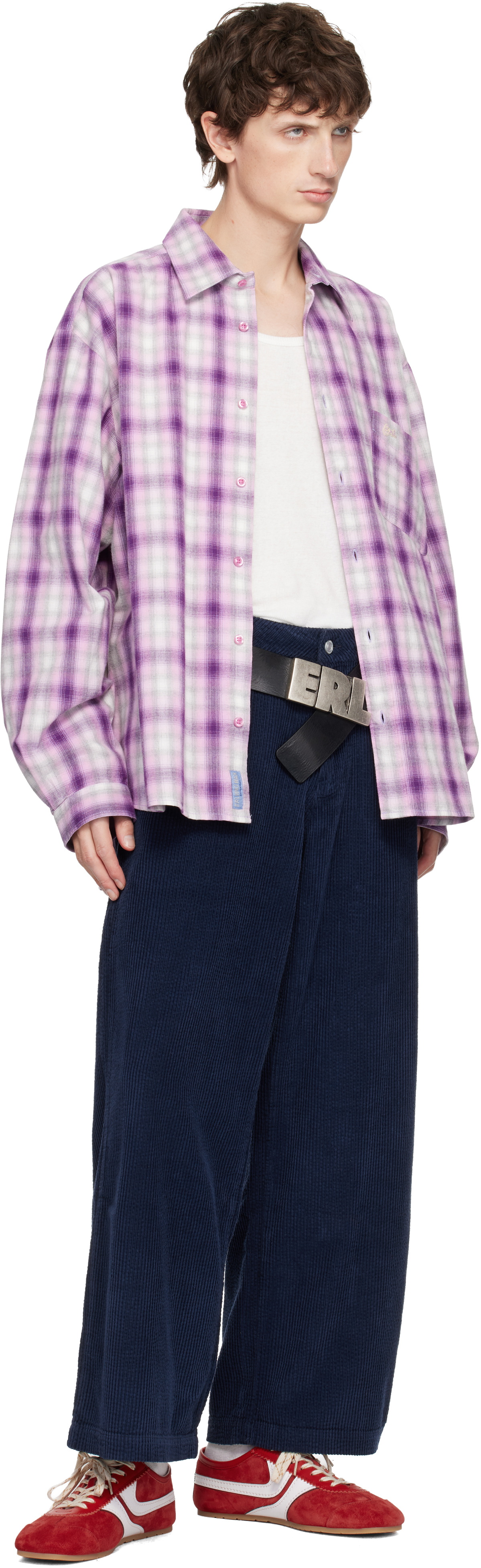 ERL Black 'ERL' Skinny Leather Belt