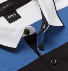 Hugo Boss - Striped Cotton-Jersey Polo Shirt - Men - Blue