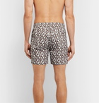 Frescobol Carioca - Fragment Slim-Fit Mid-Length Printed Swim Shorts - Brown