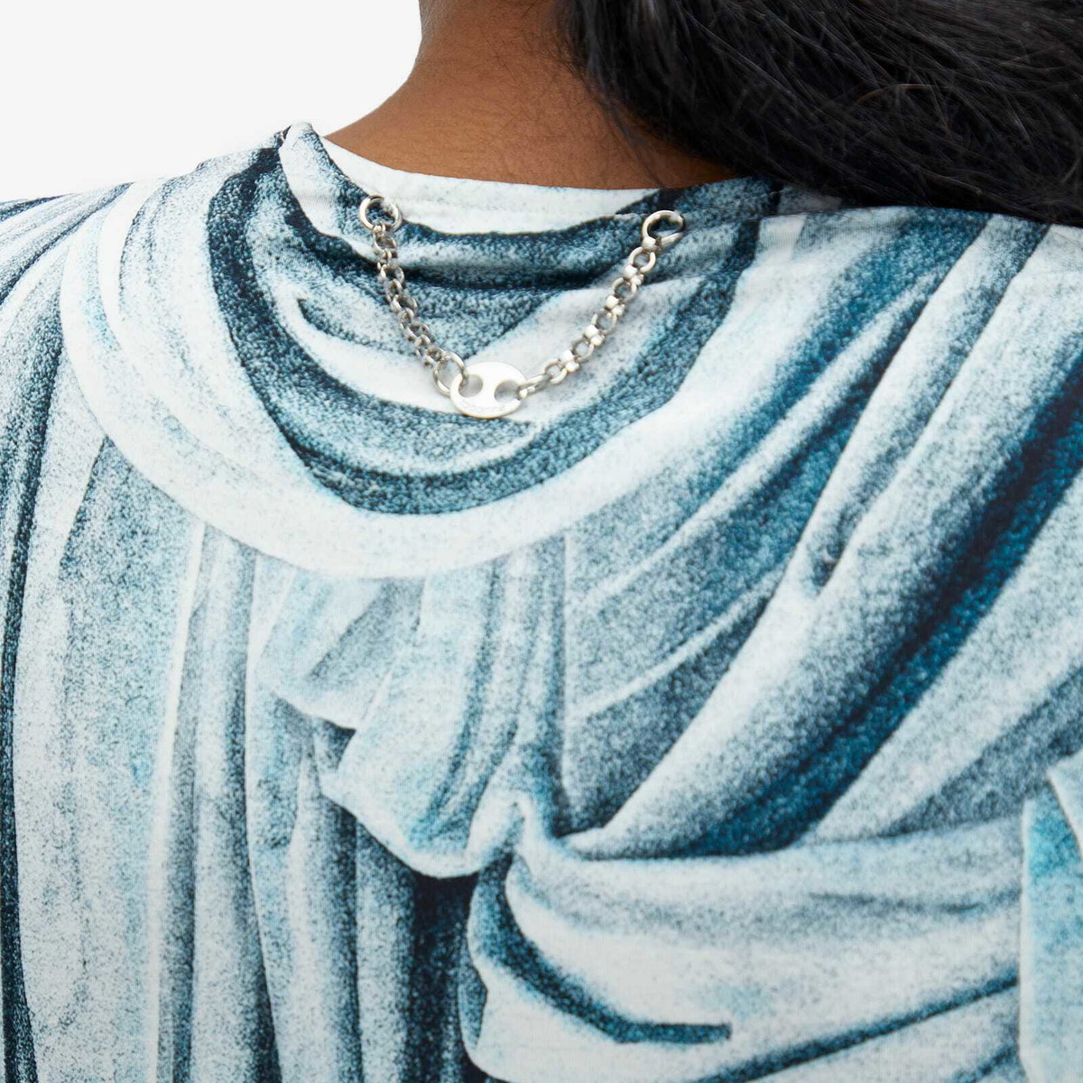 Paco Rabanne Women's Drape T-Shirt in Blue Paco Rabanne