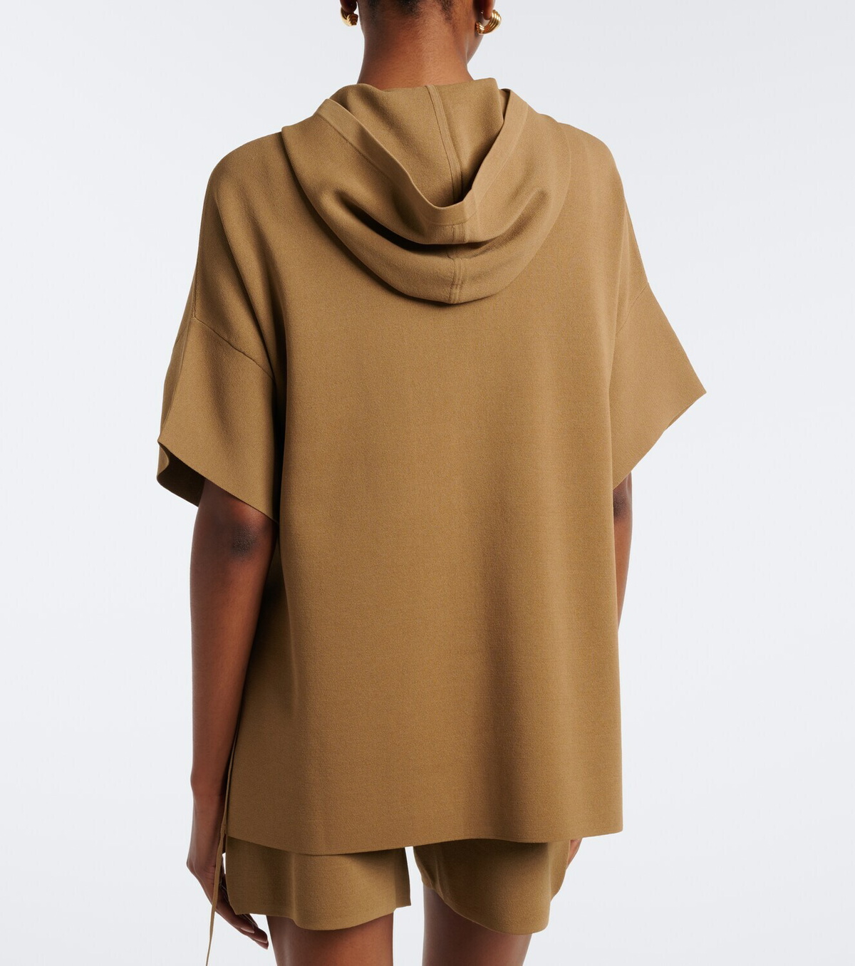 Max Mara Hooded knitted poncho