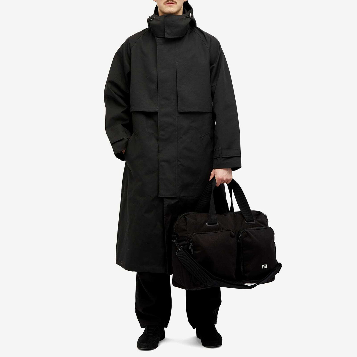 Y-3 Men's Trench Coat in Black
