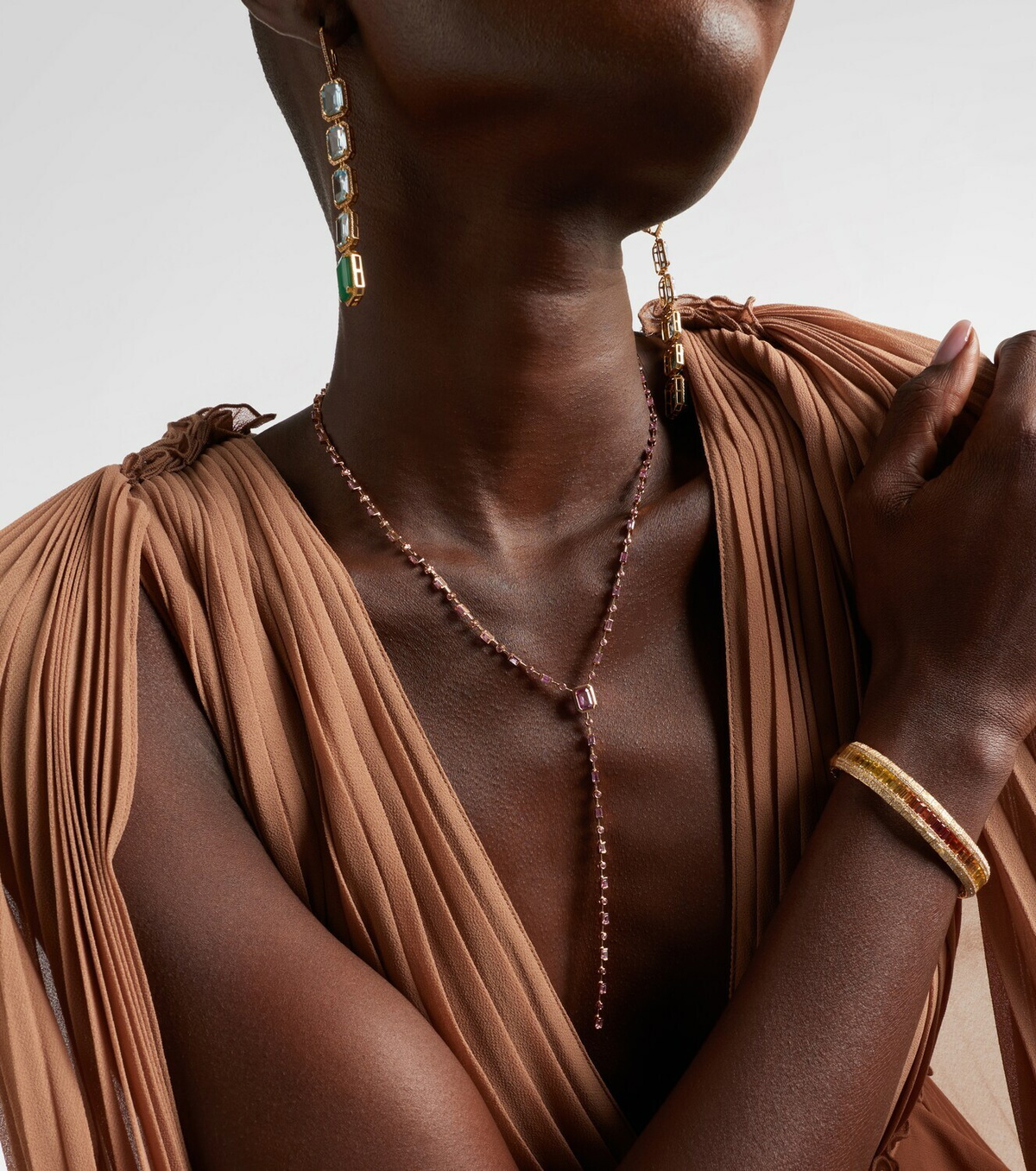 Shay Jewelry Y 18kt rose gold necklace with sapphires