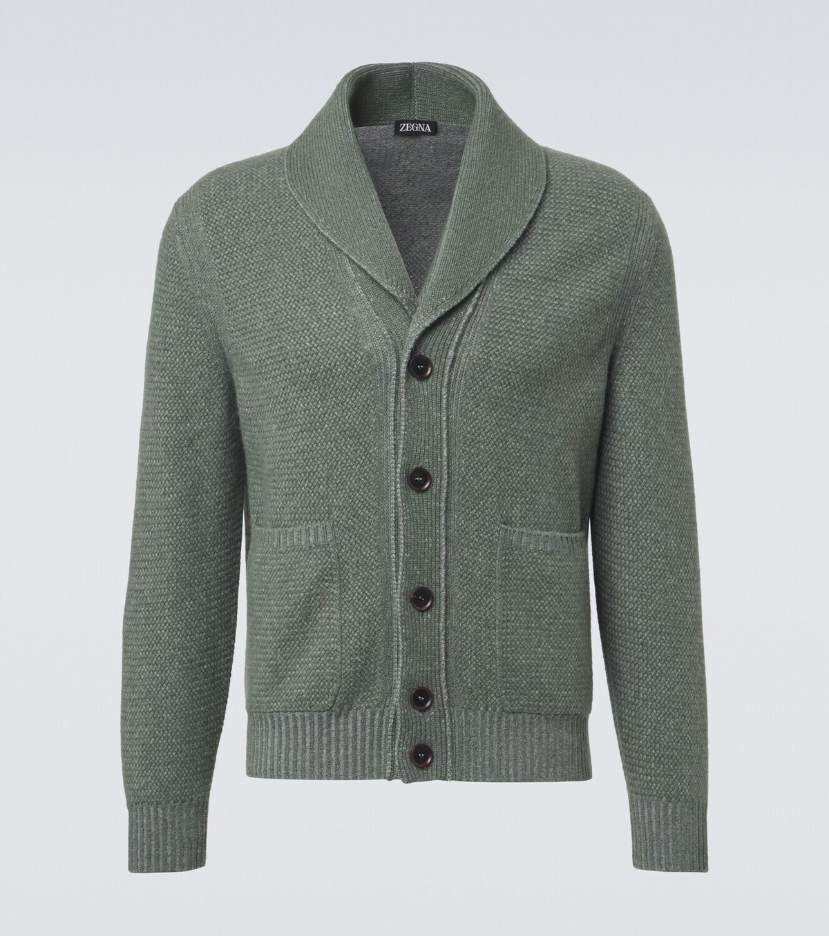 Zegna Waffle-knit cashmere and wool cardigan