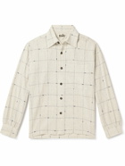 Karu Research - Embroidered Checked Cotton Shirt - White