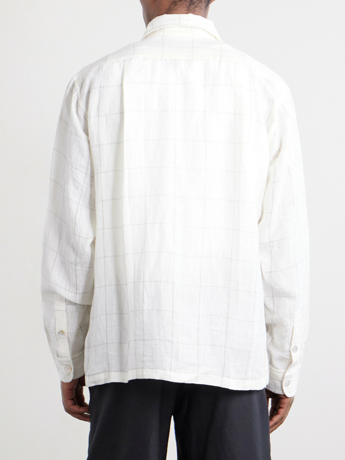 Kartik Research - Pataudi Checked Linen Shirt - White