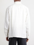 Kartik Research - Pataudi Checked Linen Shirt - White