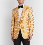 TOM FORD - Slim-Fit Shawl-Collar Zebra-Jacquard Satin and Faille Tuxedo Jacket - Yellow