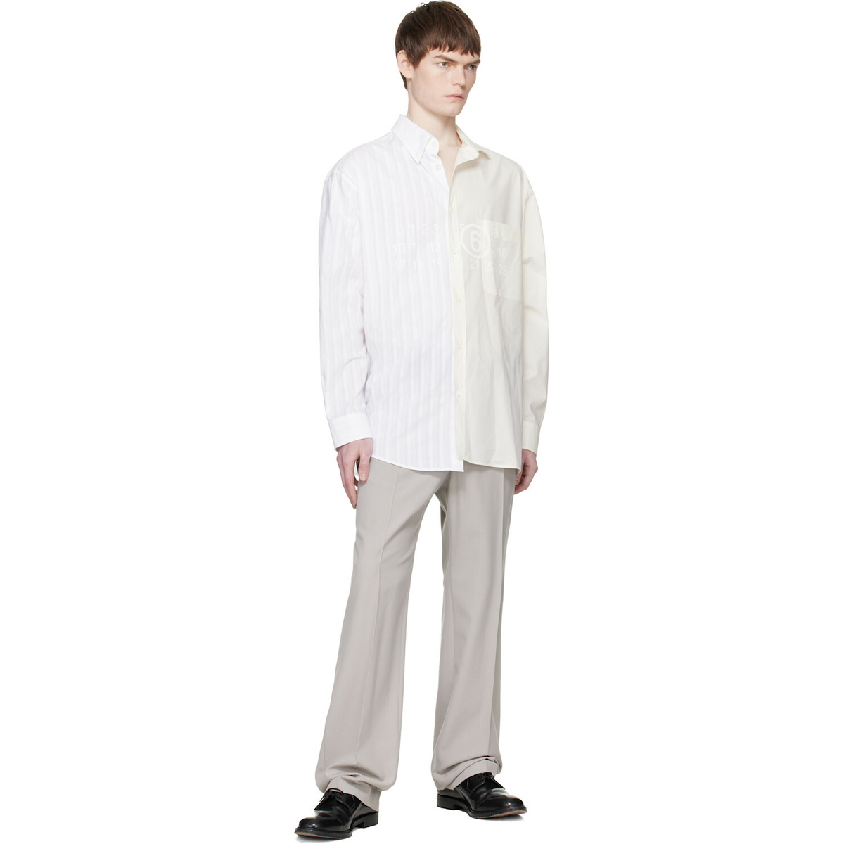 MM6 Maison Margiela Gray Replaced Waist Wool Trousers