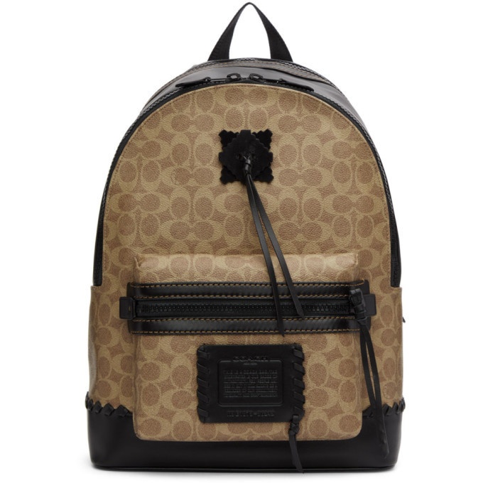 Photo: Coach 1941 Beige and Black Signature Academy Backpack