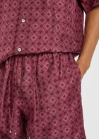 Amiri MA Quad Logo-monogrammed Silk Shorts Dark Red