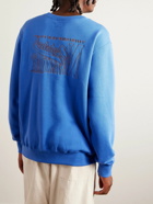 thisisneverthat - Originals Logo-Print Embroidered Cotton-Blend Jersey Sweatshirt - Blue