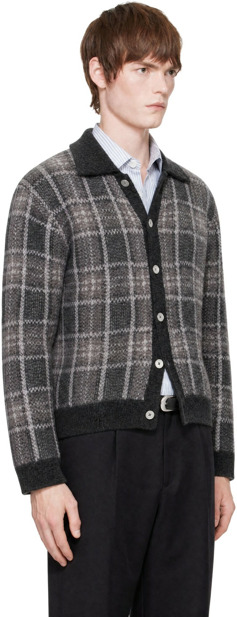 OUR LEGACY Gray Evening Polo Cardigan