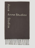 Acne Studios - Check Logo Scarf in Dark Grey