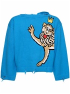 CHARLES JEFFREY LOVERBOY - Graphic Slash Lion Print Sweater