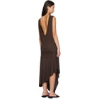 ALAÏA Brown Backless Jersey Crepe Midi Dress