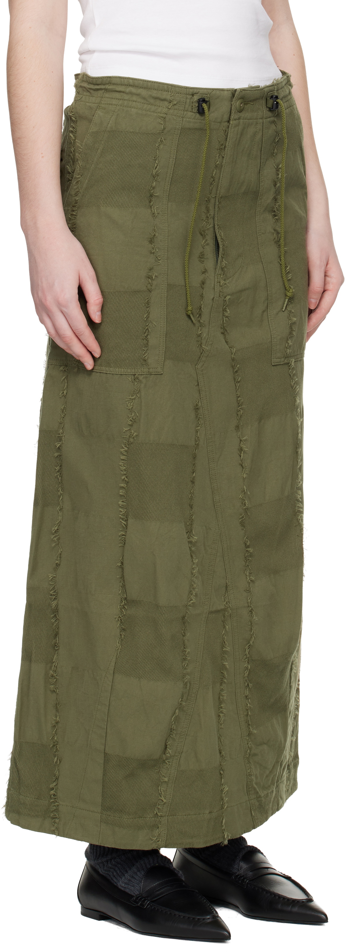 NEEDLES Khaki String Fatigue Midi Skirt