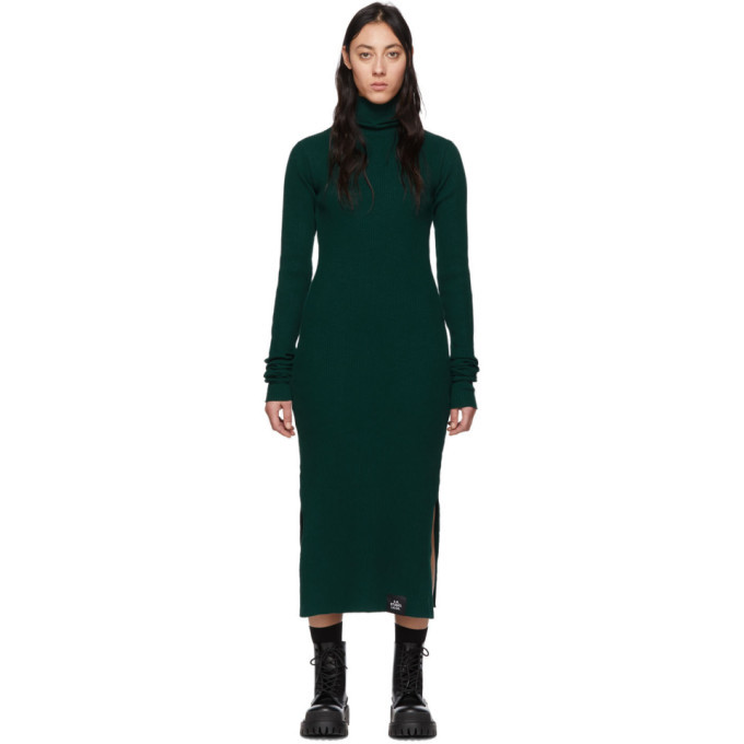 S.R. STUDIO. LA. CA. Green Rib Funnel Neck Dress