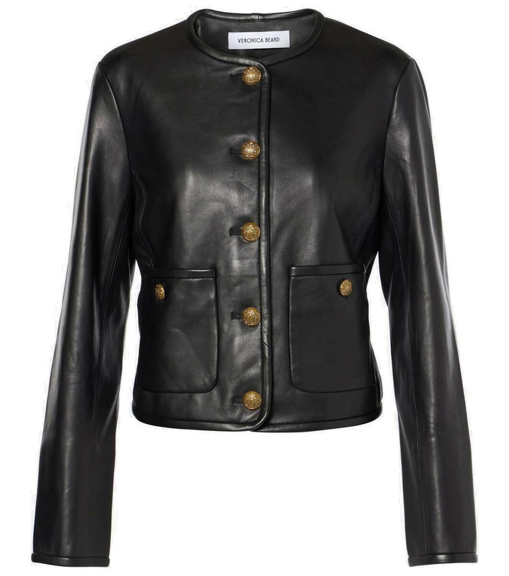Photo: Veronica Beard Andrea cropped leather jacket