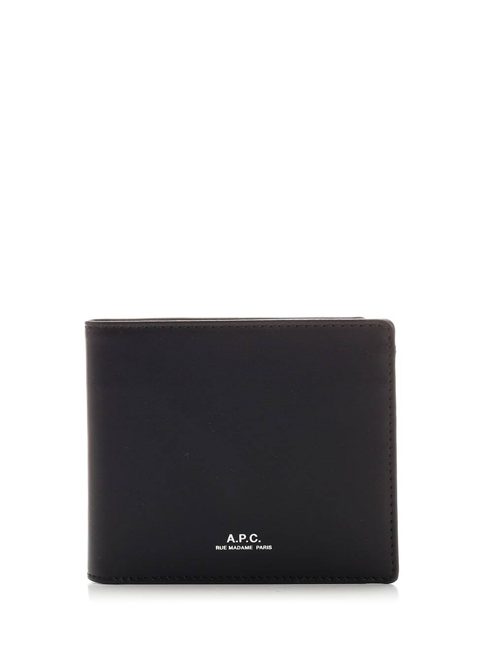 A.P.C. Men's Compact Emmanuel Zip Wallet in Black A.P.C.