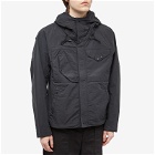 Ten C Men's Multi Pocket Zip Hooded Jacket in Black