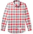 Thom Browne - Button-Down Collar Checked Cotton-Flannel Shirt - Red